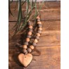 collier faïence brut coeur (terracotta/brun)